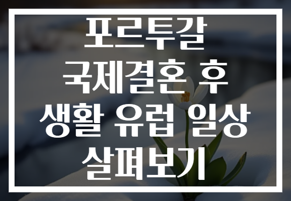포르투갈 국제결혼 후 생활 유럽 일상 살펴보기