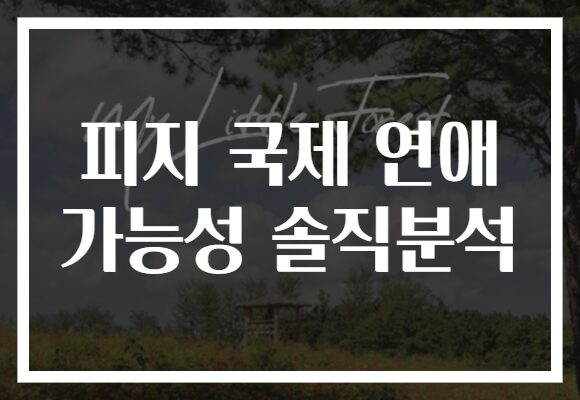 피지 국제 연애 가능성 솔직분석