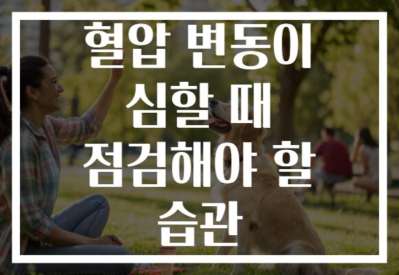 혈압 변동이 심할 때 점검해야 할 습관