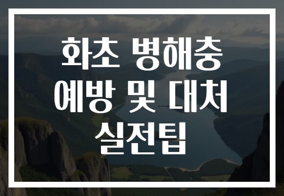 화초 병해충 예방 및 대처 실전팁