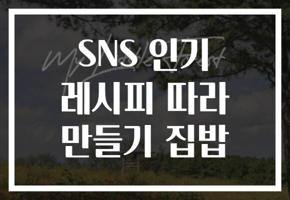 SNS 인기 레시피 따라 만들기 집밥