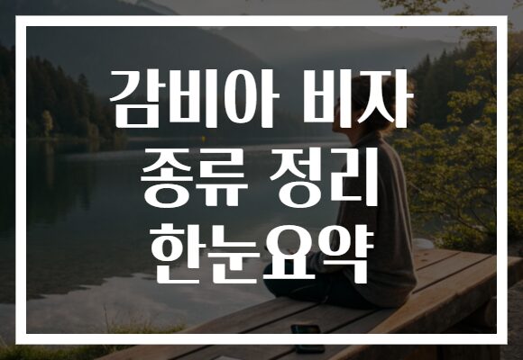 감비아 비자 종류 정리 한눈요약