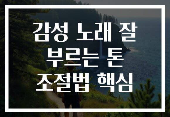 감성 노래 잘 부르는 톤 조절법 핵심