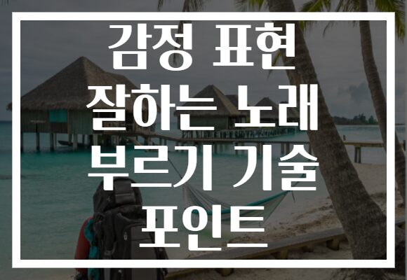 감정 표현 잘하는 노래 부르기 기술 포인트