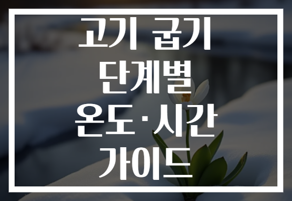 고기 굽기 단계별 온도·시간 가이드