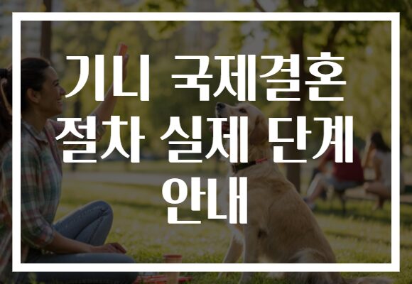 기니 국제결혼 절차 실제 단계 안내