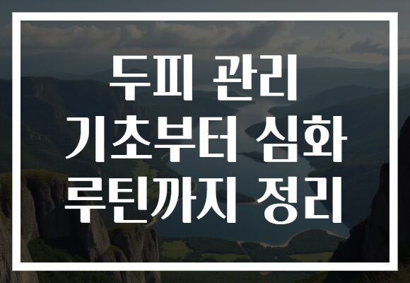 두피 관리 기초부터 심화 루틴까지 정리
