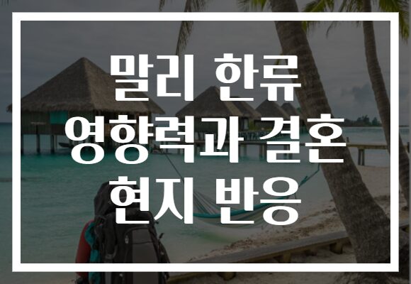 말리 한류 영향력과 결혼 현지 반응