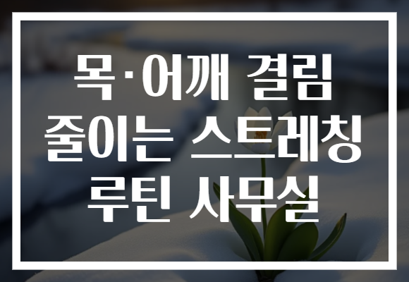 목·어깨 결림 줄이는 스트레칭 루틴 사무실