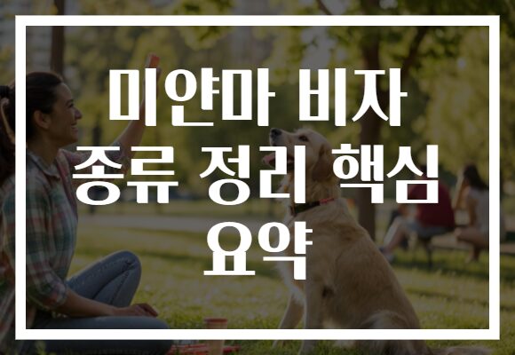 미얀마 비자 종류 정리 핵심 요약