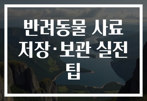 반려동물 사료 저장·보관 실전 팁