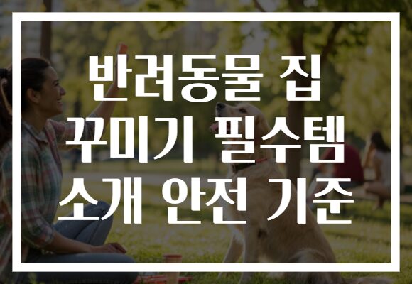 반려동물 집 꾸미기 필수템 소개 안전 기준