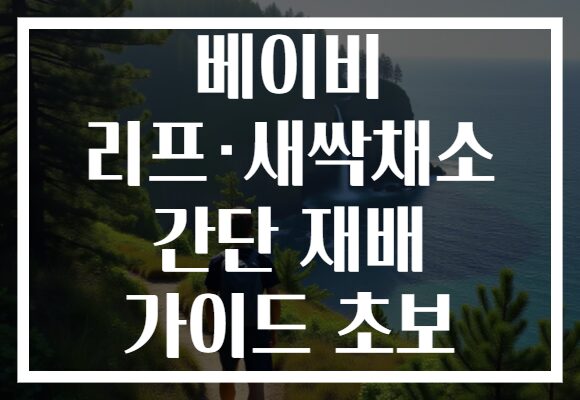 베이비 리프·새싹채소 간단 재배 가이드 초보