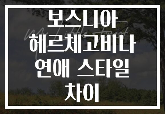 보스니아 헤르체고비나 연애 스타일 차이