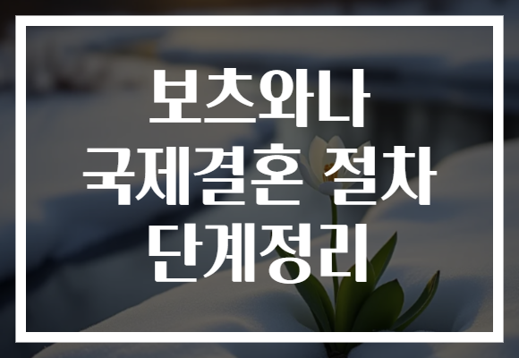 보츠와나 국제결혼 절차 단계정리
