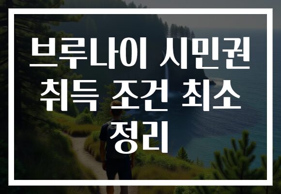 브루나이 시민권 취득 조건 최소 정리