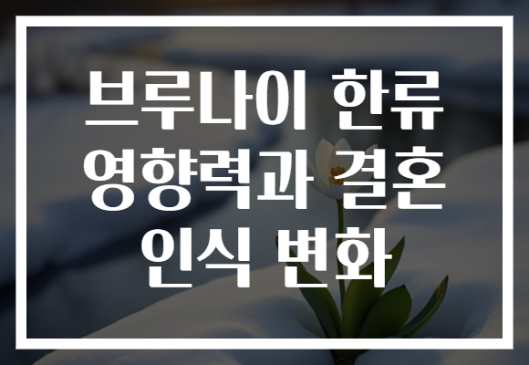 브루나이 한류 영향력과 결혼 인식 변화