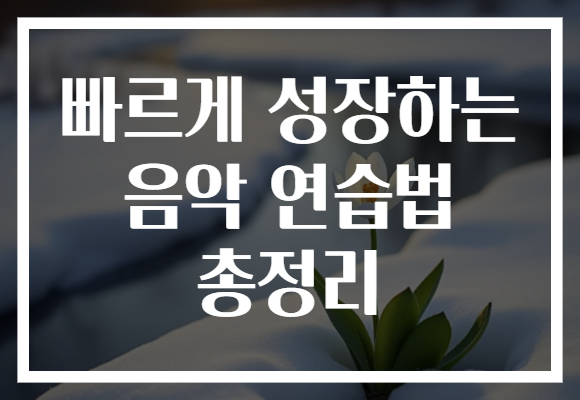 빠르게 성장하는 음악 연습법 총정리