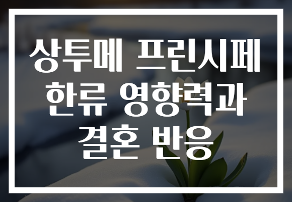 상투메 프린시페 한류 영향력과 결혼 반응
