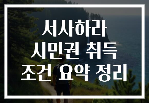 서사하라 시민권 취득 조건 요약 정리