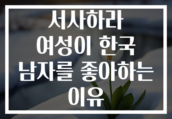 서사하라 여성이 한국 남자를 좋아하는 이유