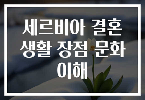 세르비아 결혼 생활 장점 문화 이해