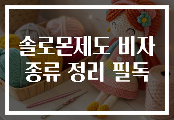 솔로몬제도 비자 종류 정리 필독