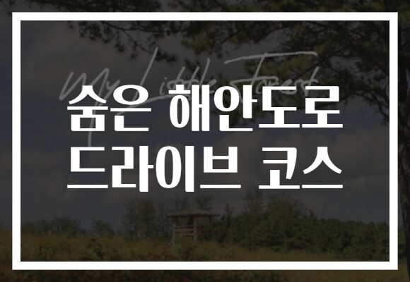 숨은 해안도로 드라이브 코스