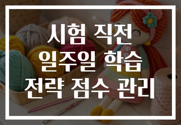 시험 직전 일주일 학습 전략 점수 관리