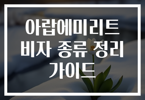 아랍에미리트 비자 종류 정리 가이드