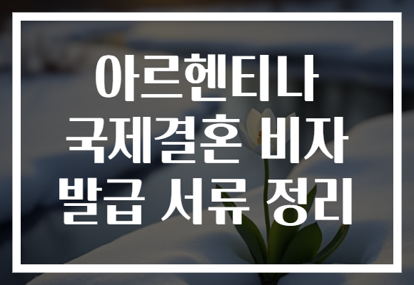 아르헨티나 국제결혼 비자 발급 서류 정리