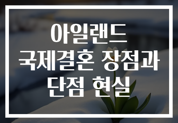 아일랜드 국제결혼 장점과 단점 현실