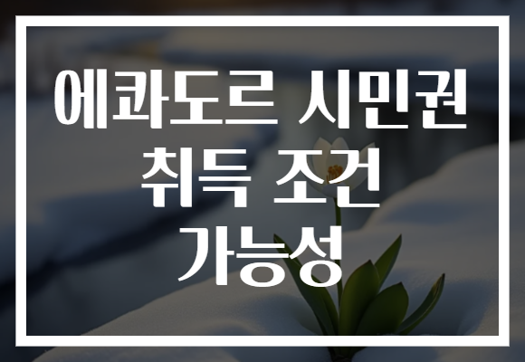 에콰도르 시민권 취득 조건 가능성