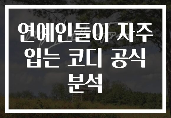 연예인들이 자주 입는 코디 공식 분석