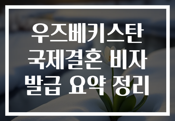 우즈베키스탄 국제결혼 비자 발급 요약 정리