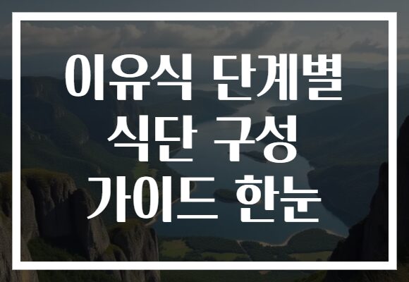 이유식 단계별 식단 구성 가이드 한눈