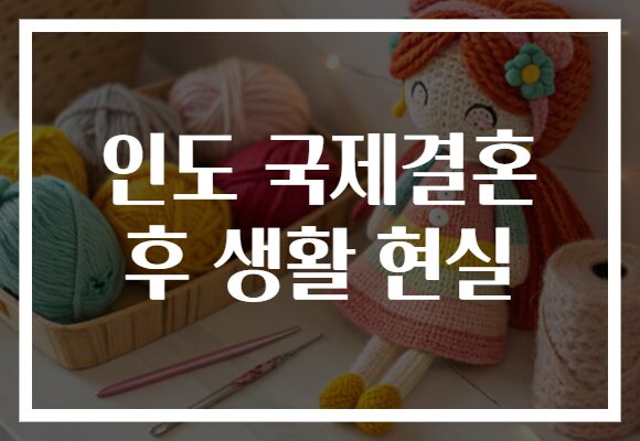 인도 국제결혼 후 생활 현실