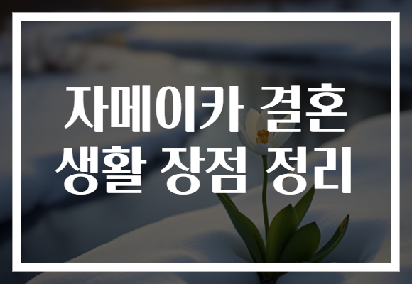 자메이카 결혼 생활 장점 정리