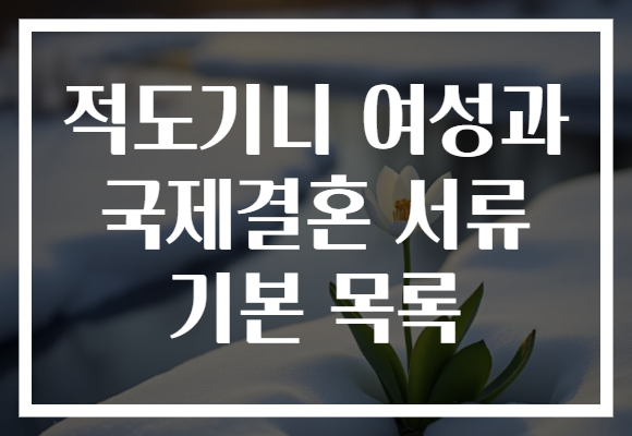 적도기니 여성과 국제결혼 서류 기본 목록