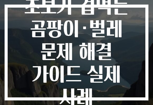 초보가 겁먹는 곰팡이·벌레 문제 해결 가이드 실제 사례