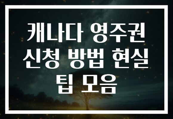 캐나다 영주권 신청 방법 현실 팁 모음