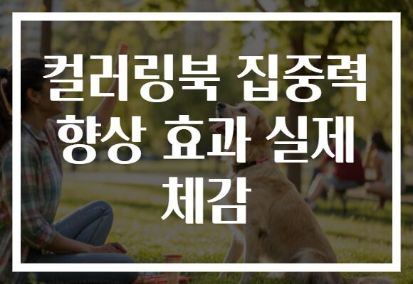 컬러링북 집중력 향상 효과 실제 체감