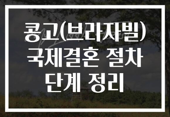 콩고(브라자빌) 국제결혼 절차 단계 정리