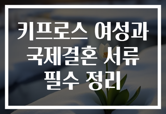 키프로스 여성과 국제결혼 서류 필수 정리