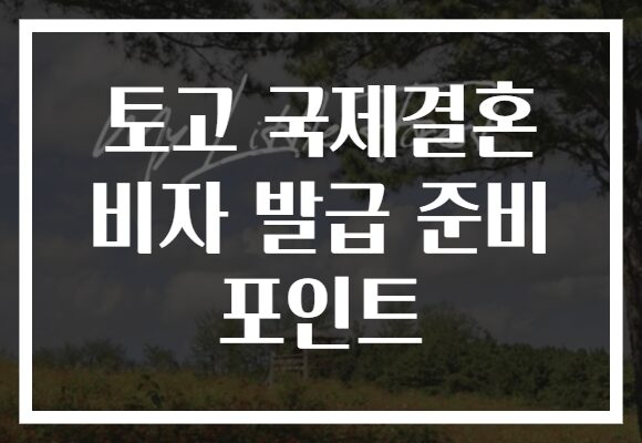 토고 국제결혼 비자 발급 준비 포인트