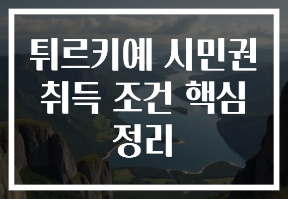 튀르키예 시민권 취득 조건 핵심 정리