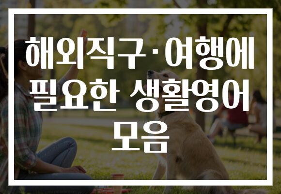 해외직구·여행에 필요한 생활영어 모음