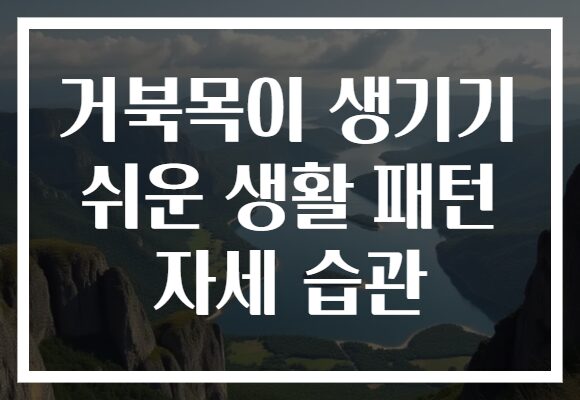 거북목이 생기기 쉬운 생활 패턴 자세 습관