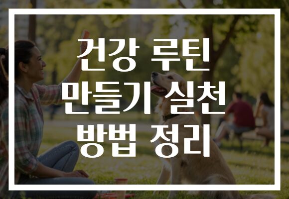 건강 루틴 만들기 실천 방법 정리