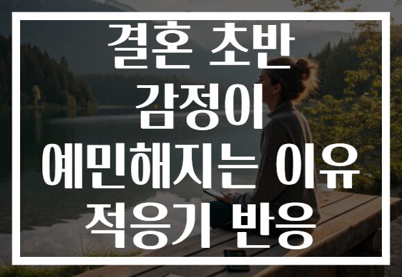 결혼 초반 감정이 예민해지는 이유 적응기 반응